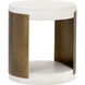 Cavette 21 X 19 inch White and Antique Brass Outdoor End Table
